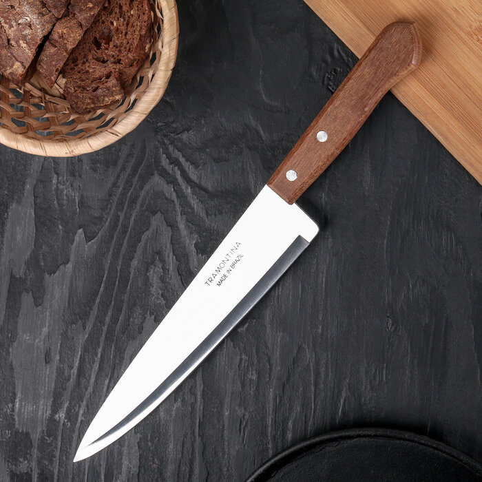 Нож кухонный поварской Universal, лезвие 22,5 см, сталь AISI 420, деревянная рукоять