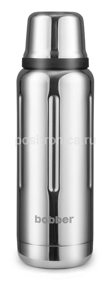 Термос Bobber Flask-470, 0.47л, серебристый/черный (FLASK-470/GLOSSY)