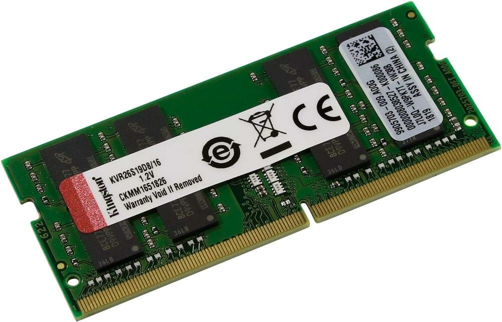 Оперативная память для ноутбука Kingston KVR26S19S8/16 SO-DIMM 16Gb DDR4 2666 MHz KVR26S19S8/16