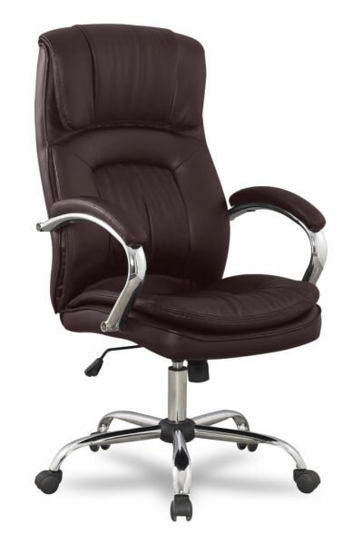 Офисное кресло College BX-3001-1 макс. нагрузка 120 кг обивка кожа PU каркас хромированный коричневый