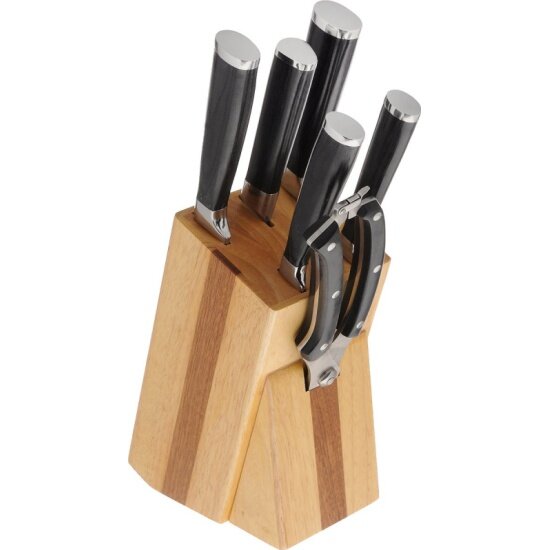 Набор ножей MARVEL (KITCHEN) Marvel Professional knives, ножи-5 штук+ножницы+деревянная подставка