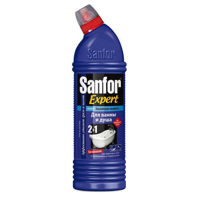 Средство для сантехники SANFOR для чистки ванн Альпийская свежесть 750г 1 шт.