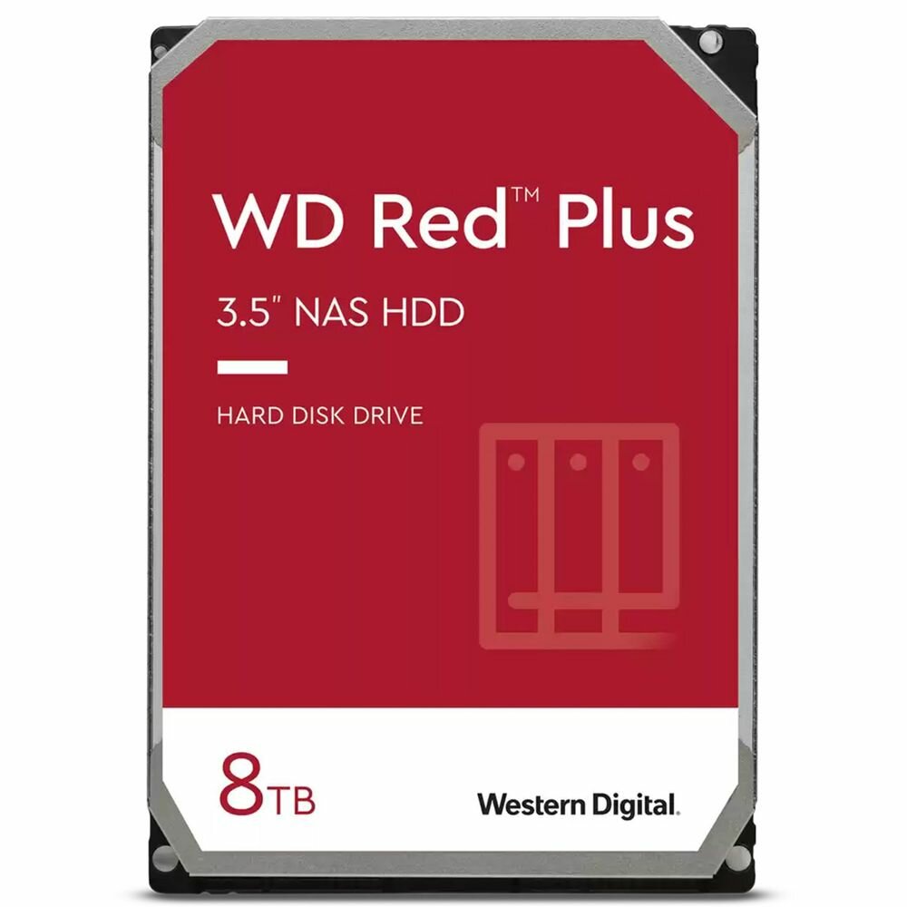 Western Digital Жесткий диск Western Digital 3.5" NAS HDD 8TB Red Plus WD80EFPX SATA 6Gb/s (SATA-III), 256 Mb, 5640 rpm WD80EFPX