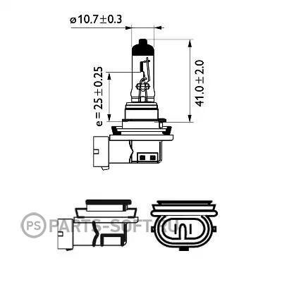 PHILIPS 12362WHVB1 лампа H11 12V-55W (PGJ19-2) (абсолютно белый свет) WHITE VISION блистер (1ШТ.)