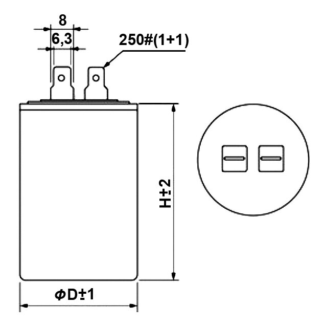 Пусковой конденсатор CBB60 30uF (30 мкФ) 450V / SAIFU - фотография № 2