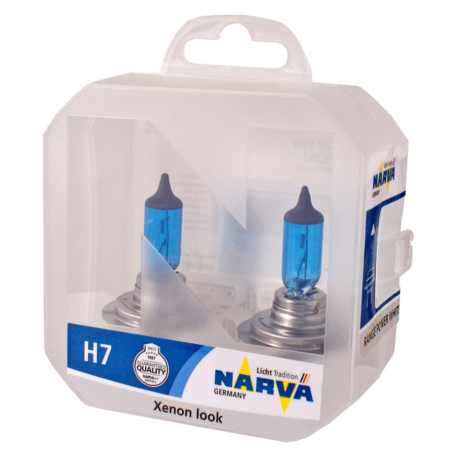 Лампа галогенная Narva 48607 Range Power White H7 12V 55W PX26D, 2 шт.