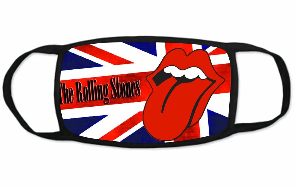 Маска защитная тканевая на лицо The Rolling Stones Роллинг Стоунз №8 Взрослая - 20 на 125 см