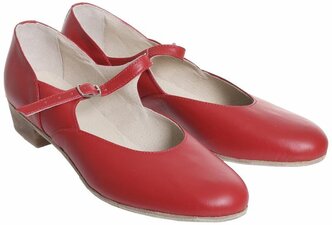 Туфли народные женские, длина по стельке 24,5 см, цвет красный