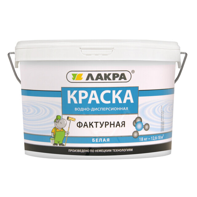 Краска декоративная лакра фактурная 18кг белая арт.краск дек факт18