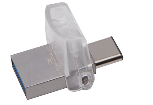 Флеш Диск Kingston 32Gb DataTraveler microDuo DTDUO3C/32GB USB3.0 серебристый