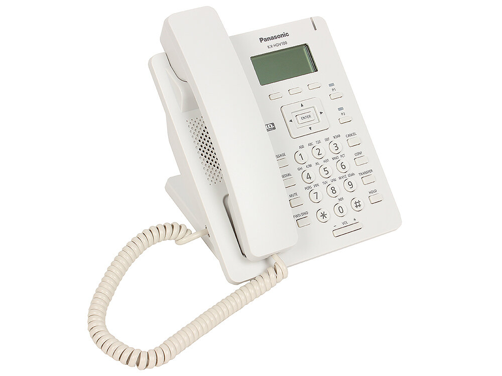 Телефон IP Panasonic KX-HDV100RU SIP Цифр. IP-телефон, VoIP, Ethernet, Память 500, Звук HD