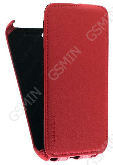 Кожаный чехол для Fly IQ 452 Quad Ego Vision 1 Aksberry Protective Flip Case (Красный)
