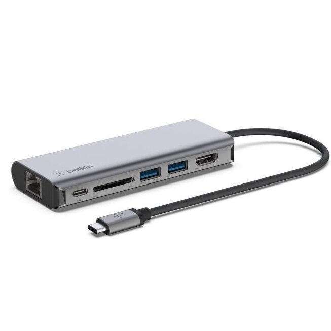 Переходник Belkin Connect USB-C 6-in-1 Multiport Adapter (AVC008btSGY)