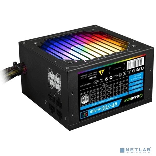 GameMax Блоки питания GameMax Блок питания ATX 700W VP-700-RGB-MODULAR 80+, Ultra quiet