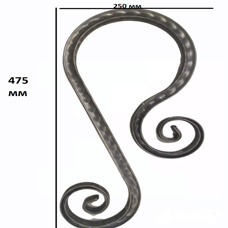 Элемент ковки из металла Обратный завиток 475х250х20 мм, Набор 4 шт - фотография № 2