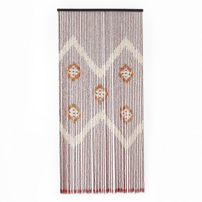 Занавеска декоративная деревянная, 90×195 см, 52 нити - фотография № 1