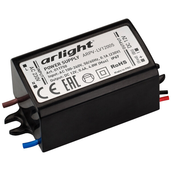 Блок питания для светодиодной ленты Arlight ARPV-LV12005 (12V 0.4A 5W)