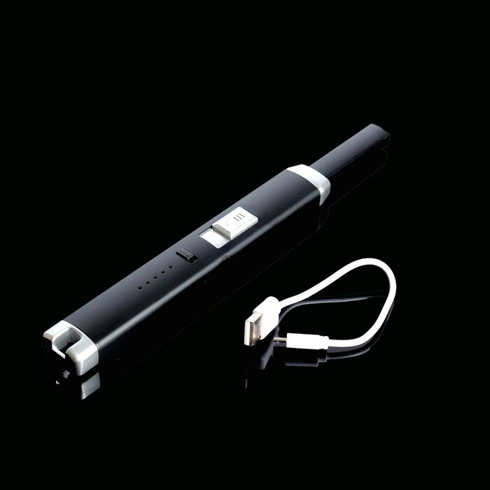Зажигалка электронная, кухонная, USB, 23 х 2.5 х 1.5 см, черная - фотография № 1