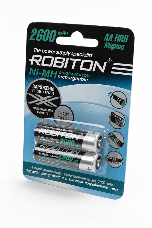 Robiton Аккумулятор Robiton Ni-MH AA 2600mAh BL2, 2шт (RTU2600MH-2)
