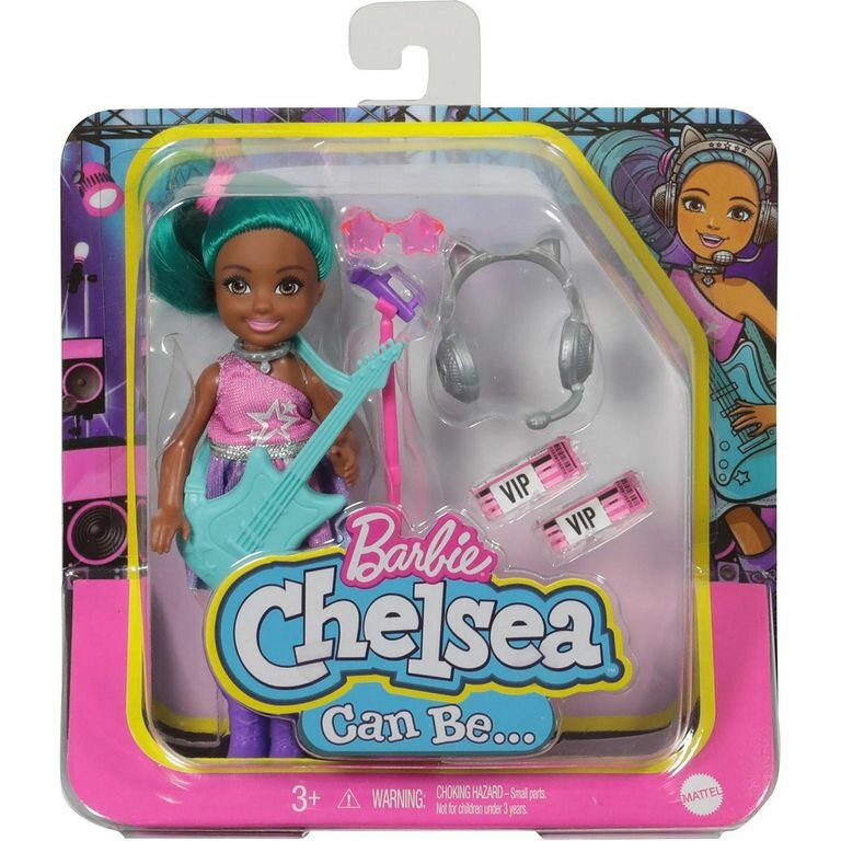 Barbie Кукла Челси Рок-звезда кукла+аксессуары, GTN89