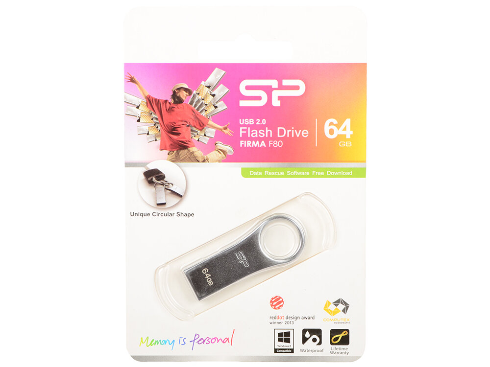 Флешка USB 64GB Silicon Power Firma F80 SP064GBUF2F80V1S серебристый