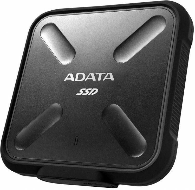 Внешний жесткий диск 1Tb SSD Adata SD700 Series ASD700-1TU31-CBK черный (USB3.1, 440/430Mbs, 3D TLC, 84х14х84mm, 80g)