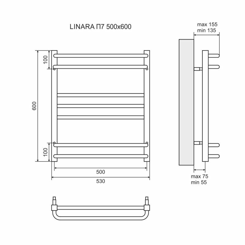 Полотенцесушитель водяной Lemark Linara LM04607 П7 500x600 хром - фотография № 3