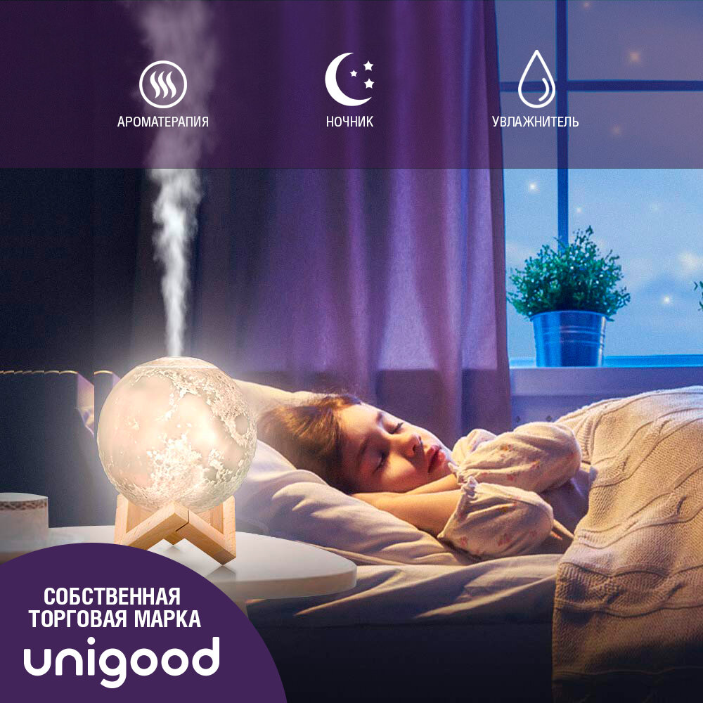 Увлажнитель аромадиффузор воздуха с ночником Unigood - фотография № 6