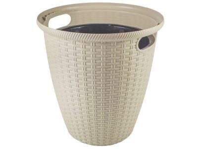 фото Ротанг кашпо со вставкой 30л d38см шоколад(св.коричн.)/5 ПлР