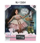 Кукла ABtoys Emily Розовая серия (брюнетка) с олененком и аксессуарами, 30см - изображение