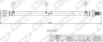 Шланг Тормозной Задний (Таиланд) Mmc Galant/Diamant/Legnum 84-06/Colt/Lancer/Mirage -91/Fr Rvr 91-97 Sat арт. ST-MR129750