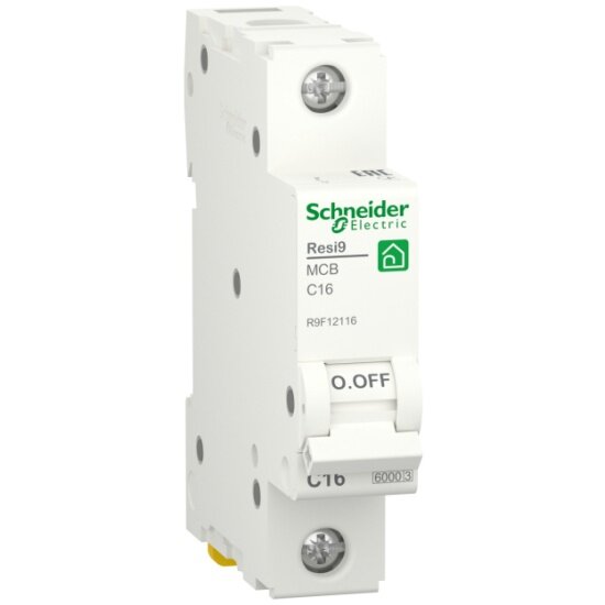 Выключатель автоматический модульный 1п C 63А Resi9 6000А SchE R9F12163 Schneider electric - фото №1