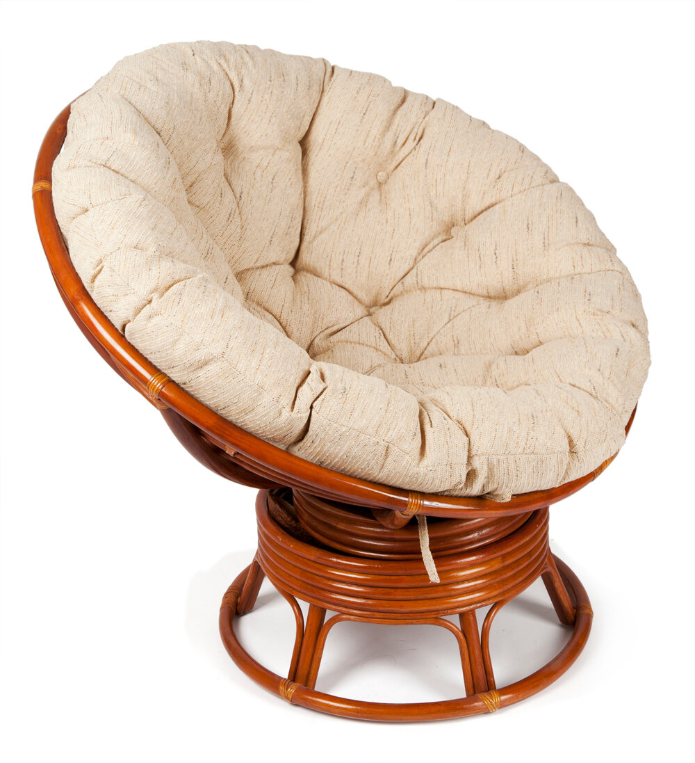 Кресло-качалка ротанг Papasan w23/01B Pecan коричневый без подушки