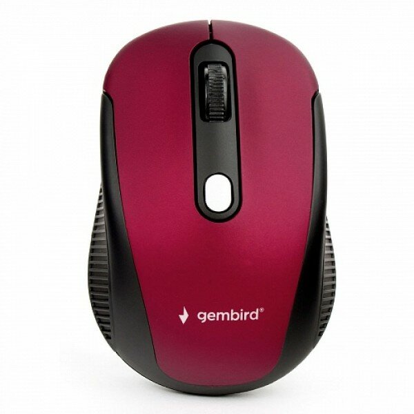 Мышь беспров. Gembird MUSW-420-1, 2.4ГГц, красный,soft touch, 4кн, 1600DPI, блистер