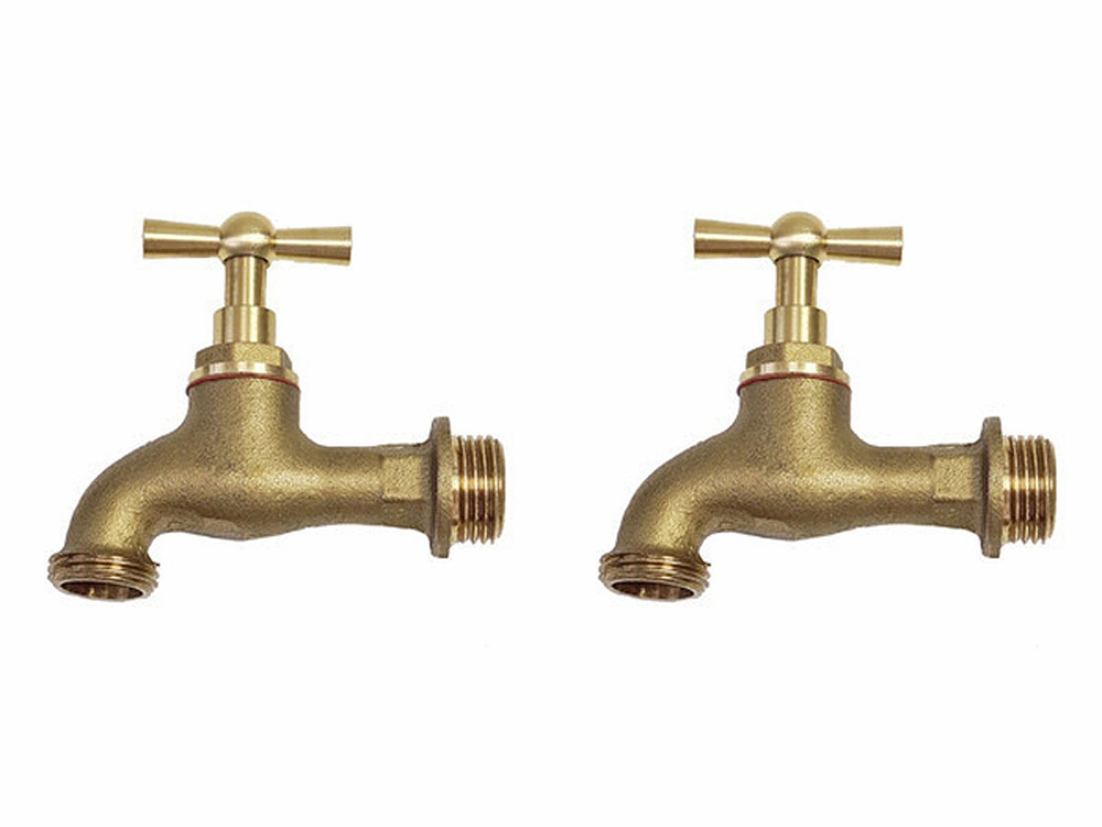 фото Кран садовый 1/2 латунный с вентилем (2 шт.)