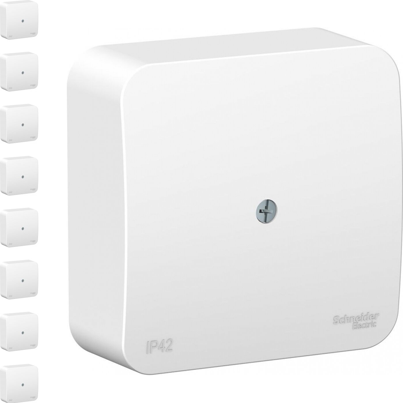 Коробка распределительная Schneider Electric Blanca 75x75x30 квадратная 2 ввода для открытого монтажа IP42 белый (комплект из 8 шт)