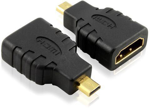 Greenconnect Адаптер переходник micro HDMI-HDMI GC-CVM401,Тип D ( micro-HDMI) 19M AM / Тип А 19F AF, золотые разъемы, пакет