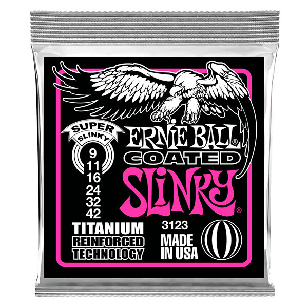 Струны для электрогитары ERNIE BALL 3123 RPS Coated Titanium Slinky Super 9-42