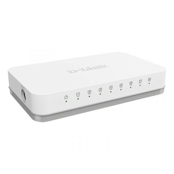 D-Link DGS-1008A F1A Неуправляемый коммутатор с 8 портами 10 100 1000 Base-T и функцией энергосбережения