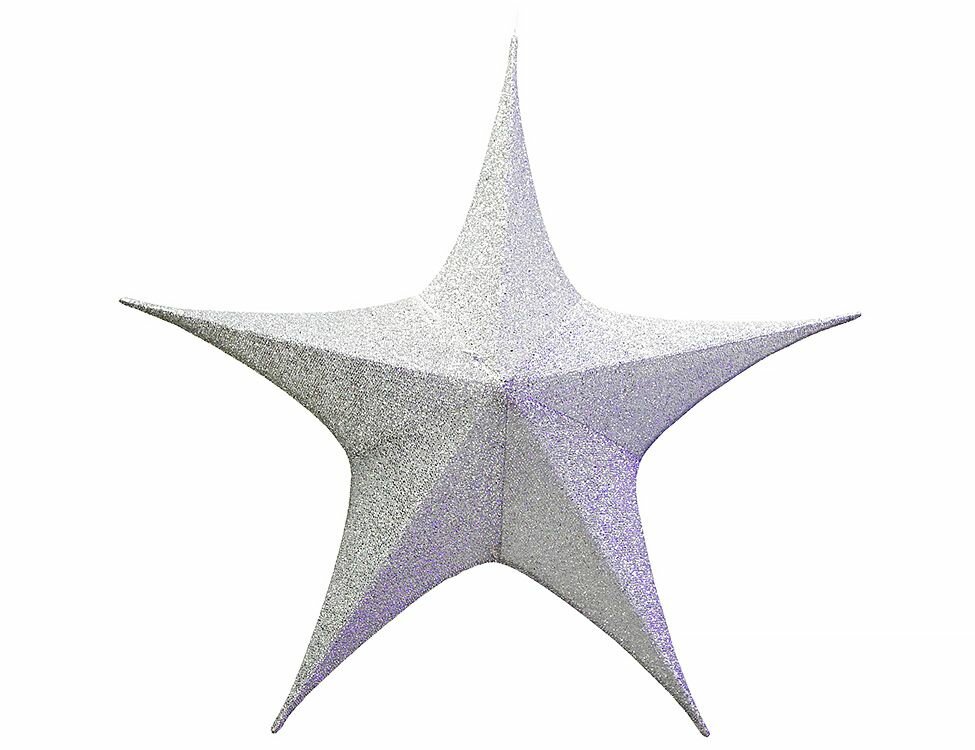 Подвесная звезда гигант, полиэстер, серебристая, 110 см, SNOWHOUSE Z110S