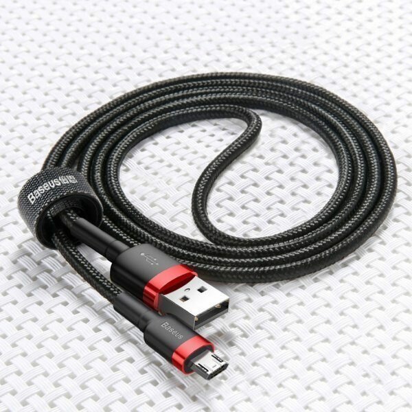 Кабель USB-Micro Baseus Cafule CAMKLF-B91 1м (черный c красным)