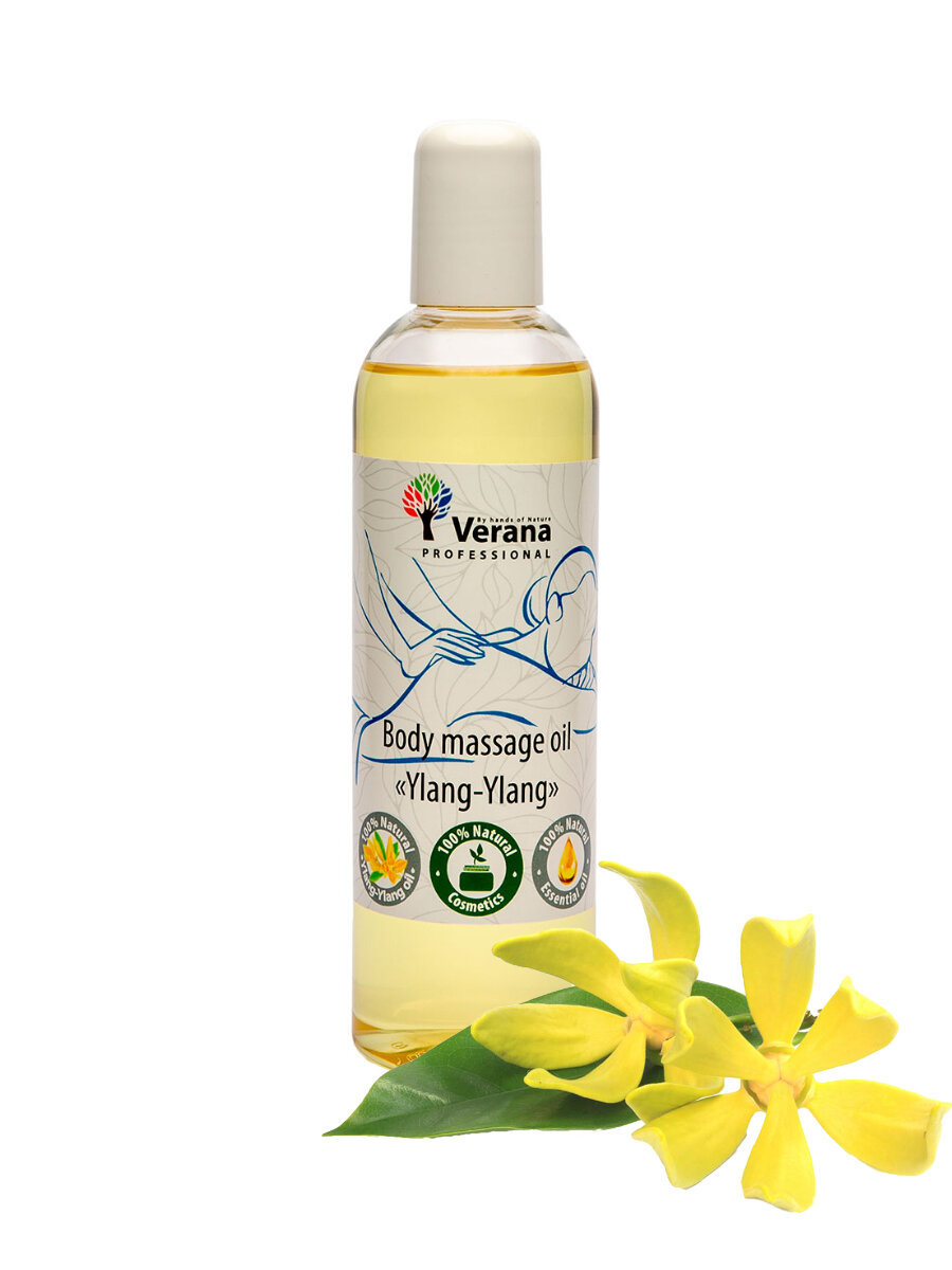 Verana Массажное масло для тела Иланг-Иланг натуральное омолаживающее восстанавливающее ароматерапия 250мл