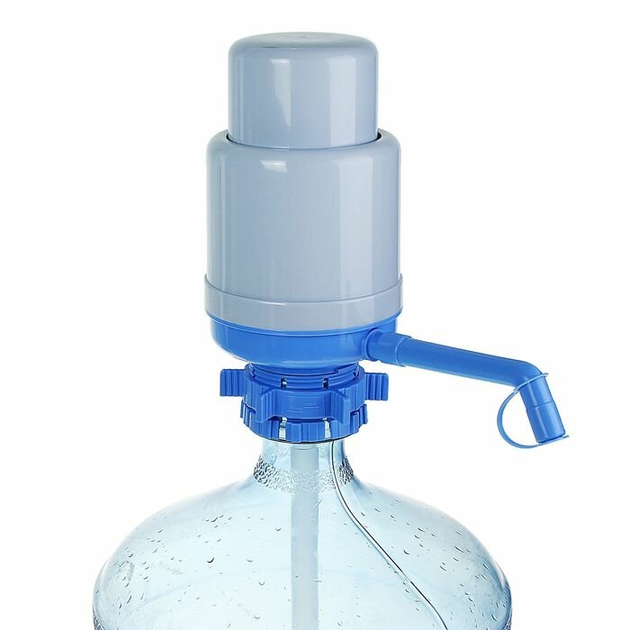 Помпа для воды LESOTO Standart, механическая, под бутыль от 11 до 19 л, голубая - фотография № 4