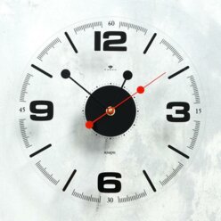Рубин Часы настенные "Стиль 1" прозрачные, открытая стрелка, d=30 см