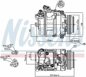 Компрессор кондиционера BMW 5/5 Touring/7 01>10 NISSENS 89199