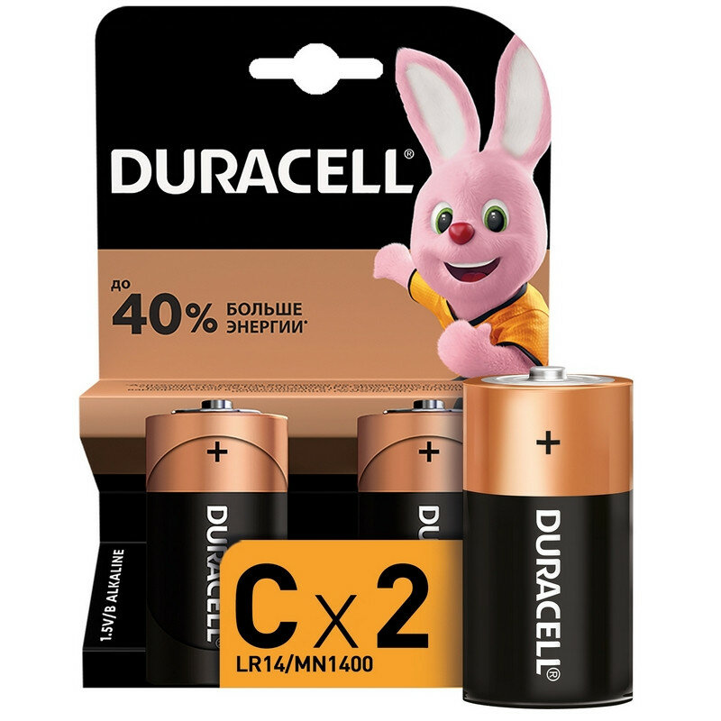 Батарейки Duracell C LR14 (2 штуки в уп) 81483545 73517