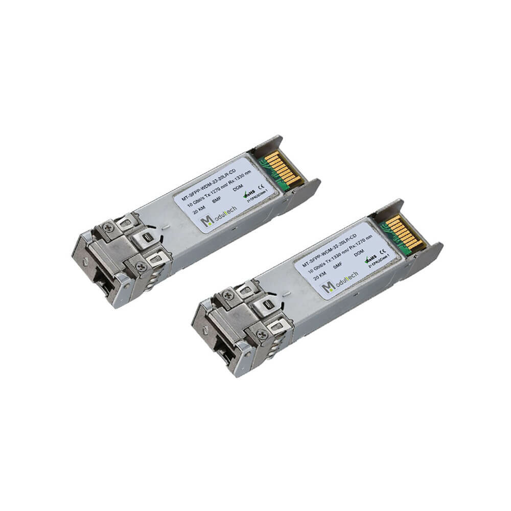 Комплект SFP+ WDM 10 Гбит/с 20 км 1270 | 1330 нм LC SMF DDM