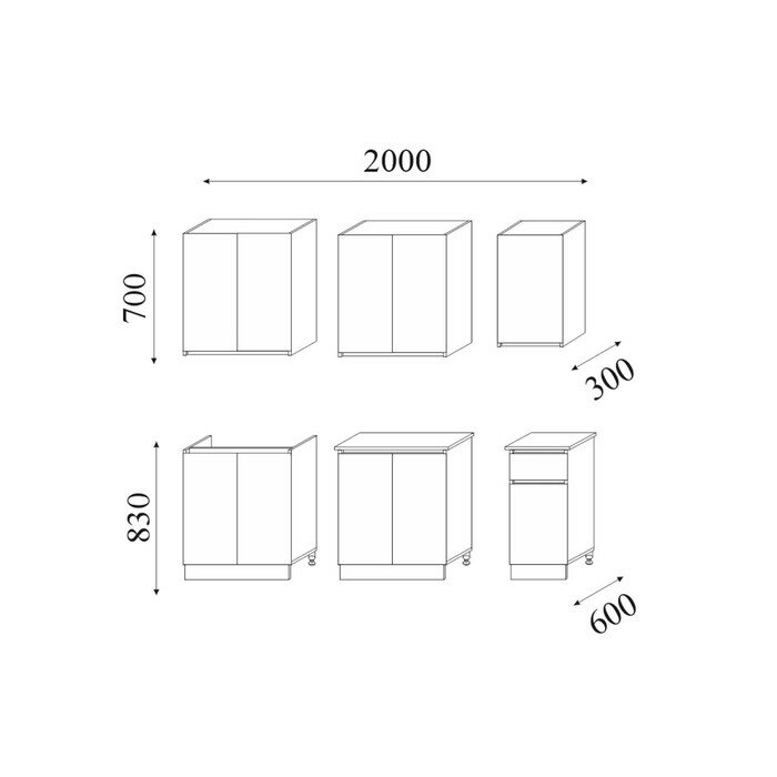 Кухонный гарнитур Стиль 2000, Белый/Белый - фотография № 2