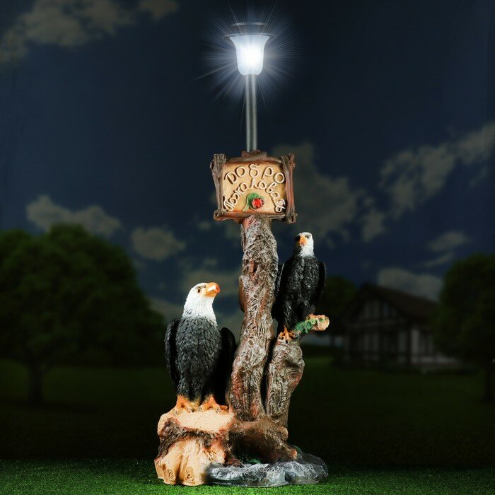 Хорошие сувениры Садовый фонарь "Дерево с фонарем: два Орла" 72х40 см микс - фотография № 1