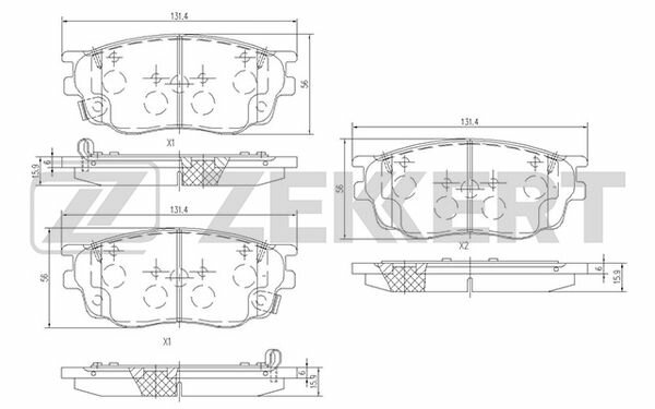 Колодки тормозные Mazda 6 (GG) 02-08 передние Zekkert